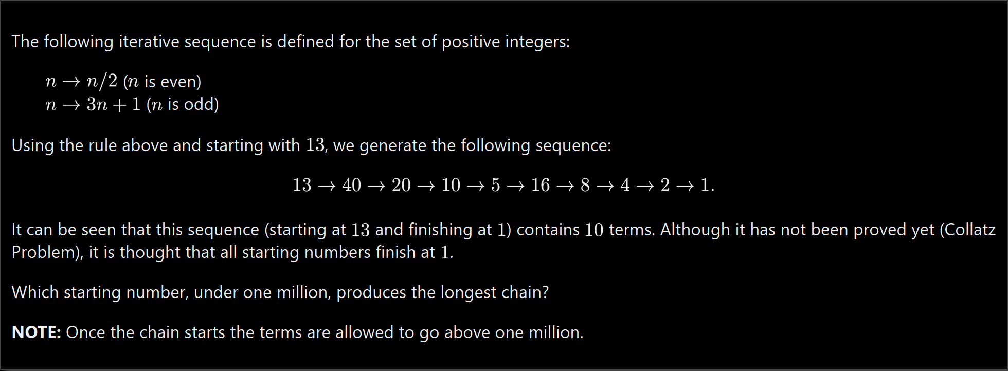 projecteuler p14 (dark)