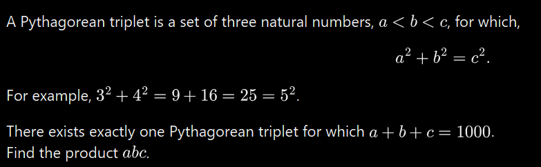 projecteuler p9 (dark)