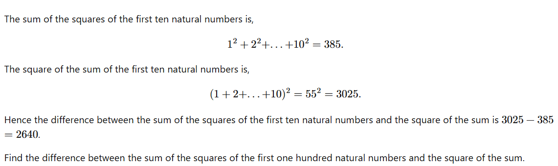 projecteuler p6 (light)