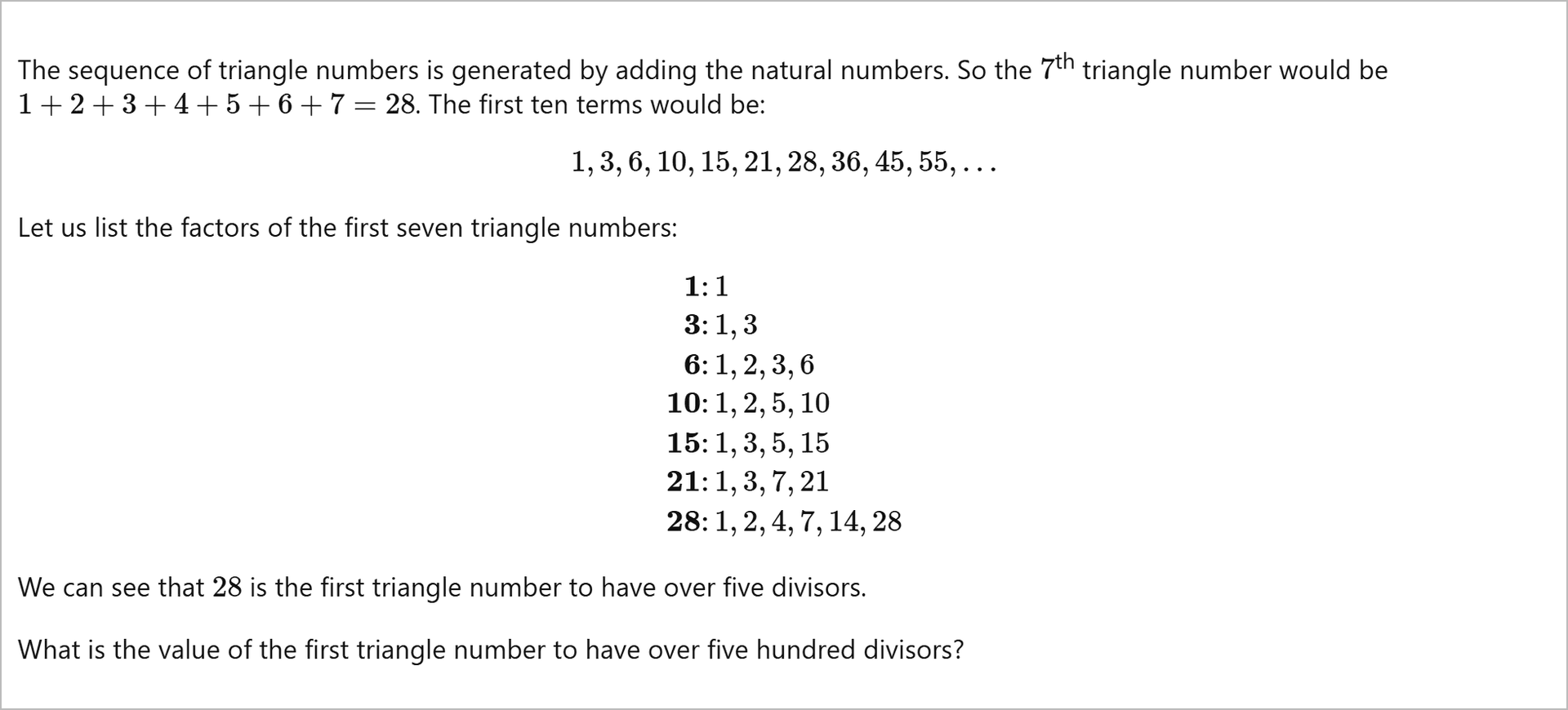 projecteuler p12 (light)