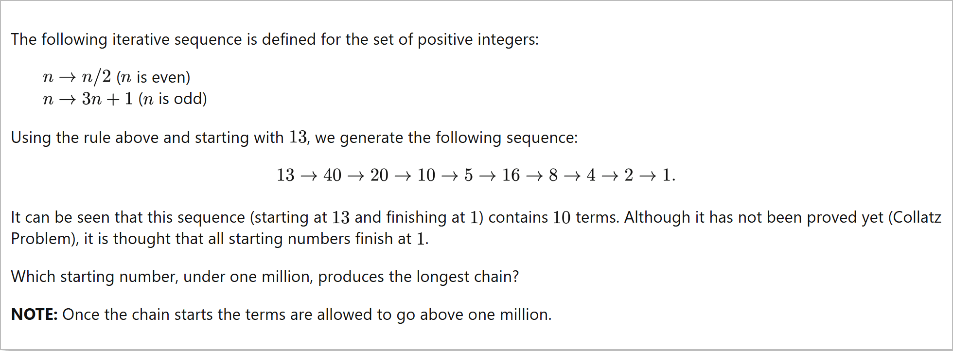 projecteuler p14 (light)
